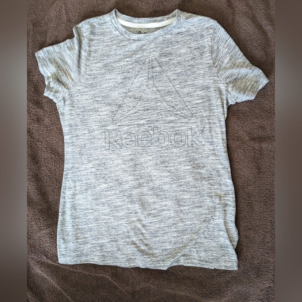 Ladies Reebok Gray Logo Tee, Medium